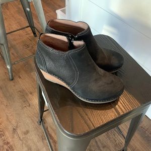 Dansko Black wedge booties size 36